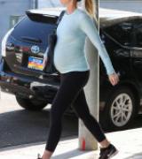 Pregnant EMILY BLUNT in Tights Out in West Hollywood