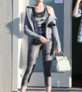 ANNE HATHAWAY in Tight Leggings Out and About in Los Angeles