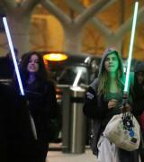 CARA DELEVINGNE and MICHELLE RODRIGUEZ at Paddington Station in London