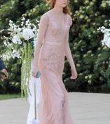 KAREN GILLAN Selfie set candids in LA