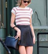 TAYLOR SWIFT in Mini Skirt Out in New York