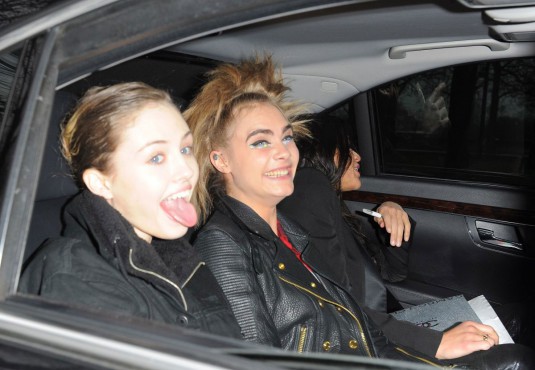 CARA DELEVINGNE and MICHELLE RODRIGUEZ Leaves Chanel Fashion Show in Paris