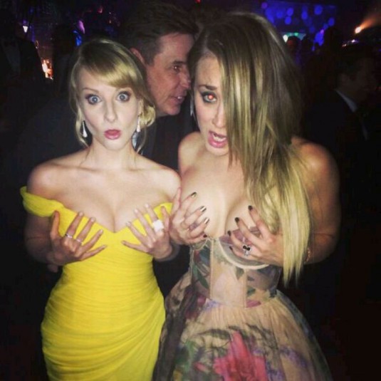KALEY CUOCO And MELISSA RAUCH Tweet Picture From After Party Golden Globes 2014