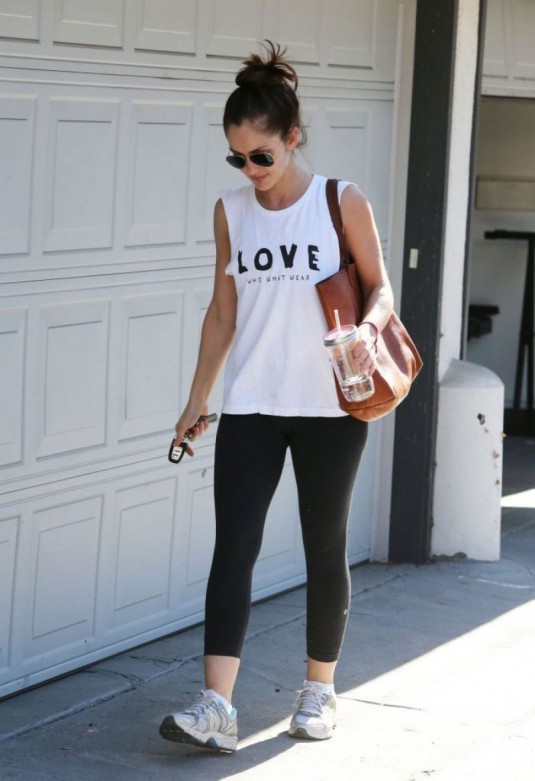 MINKA KELLY in Tight Leggings Out in Beverly Hills
