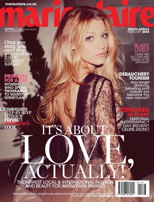 BLAKE LIVELY in Marie Claire Magazine, South Africa February 2014 Issue