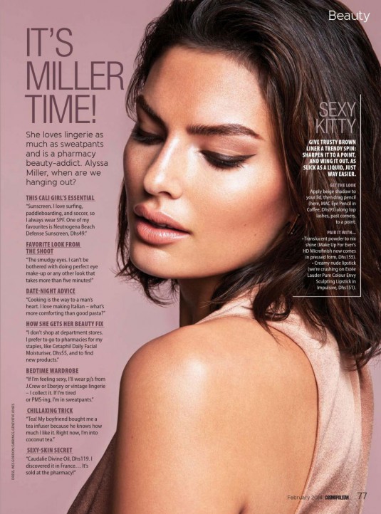 ALYSSA MILLER in Cosmopolitan Magazine, Middle East February 2014 Issue