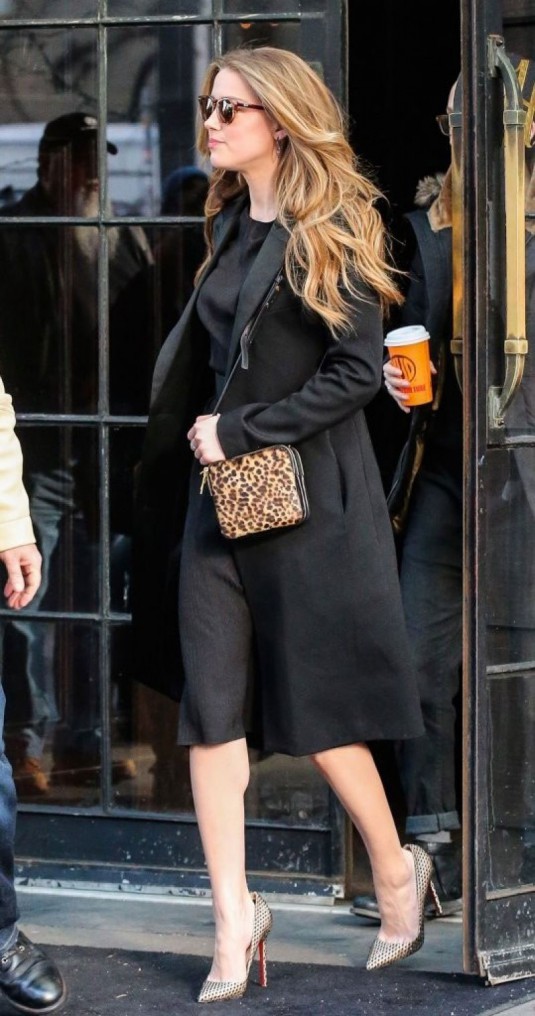 AMBER HEARD Leaves Her Hotel in New York