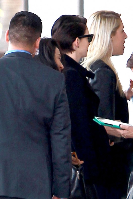 ANNE HATHAWAY Arrives at a Meeting in Culver City
