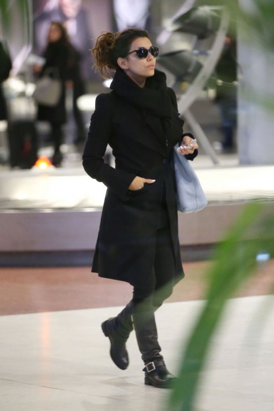 EVA LONGORIA Arrives at Airport in Paris