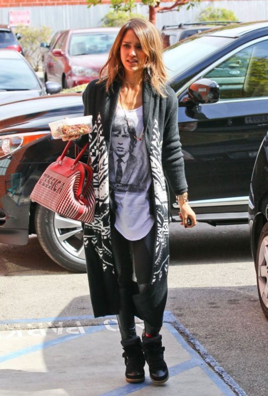 JESSICA ALBA Arrives at Her Office in Santa Monica