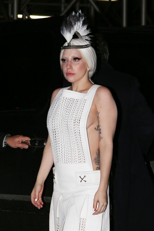 LADY GAGA Arrives at Quality Meats Restaurant in NYC