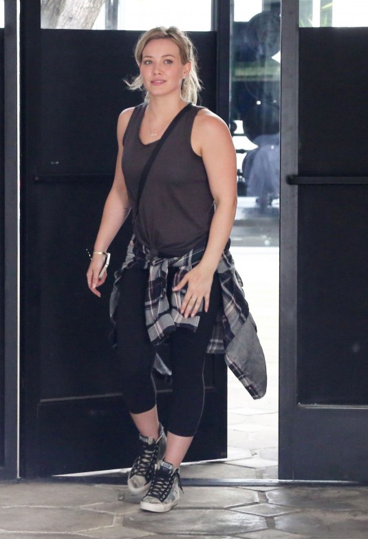 HILARY DUFF Leaves a Gym in West Hollywood