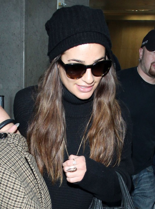LEA MICHELE Arrives at JFK Airport in New York