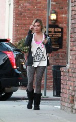 ASHLEY TISDALE Heading to a Gym in Studio City, California