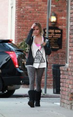 ASHLEY TISDALE Heading to a Gym in Studio City, California