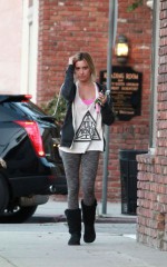 ASHLEY TISDALE Heading to a Gym in Studio City, California
