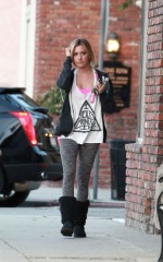 ASHLEY TISDALE Heading to a Gym in Studio City, California