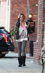 ASHLEY TISDALE Heading to a Gym in Studio City, California