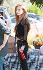 BELLA THORNE on Set to Film "Amityville" in LA