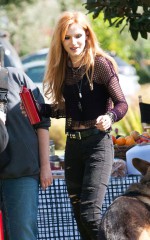 BELLA THORNE on Set to Film "Amityville" in LA