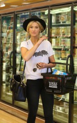 DELTA GODREM Shopping at Whole Foods in LA