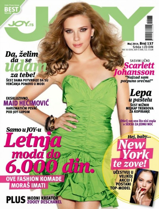 SCARLETT JOHANSSON on the Cover of Joy Magazine, May 2014 Issue